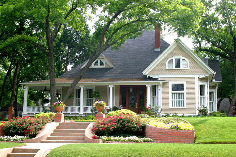 beautiful residential house with newly installed roof